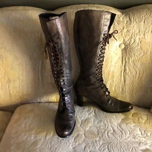 Vintage Italian lace up tall boots